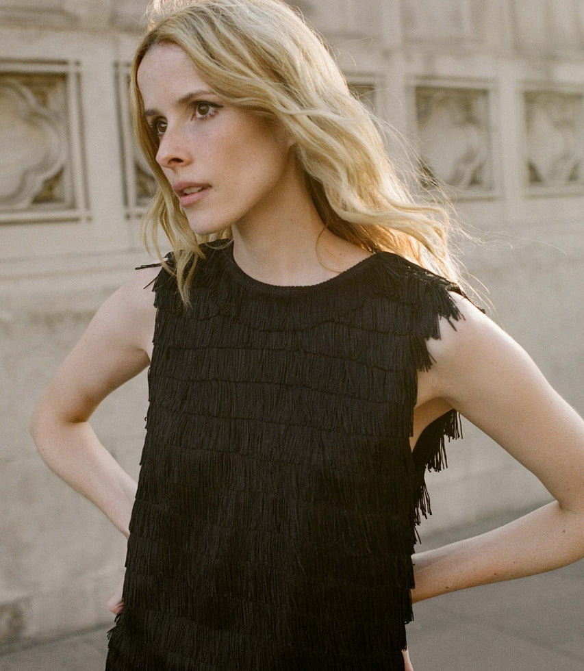 SOIRÉE TUNIC TOP -- BLACK