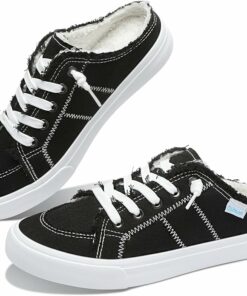 Black Faux Fur Slip-On DI54