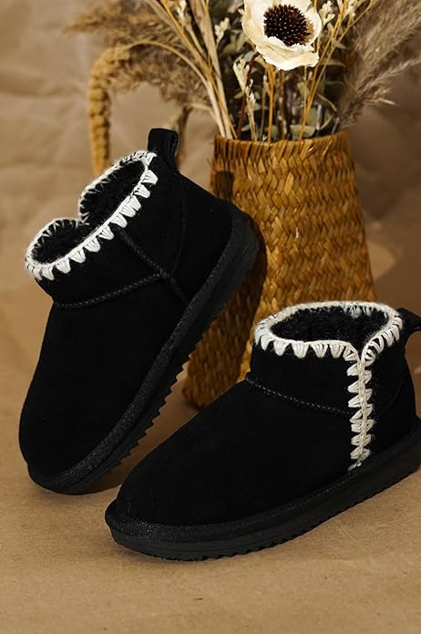 Black Stitch Girls Boots DI67 - Image 2