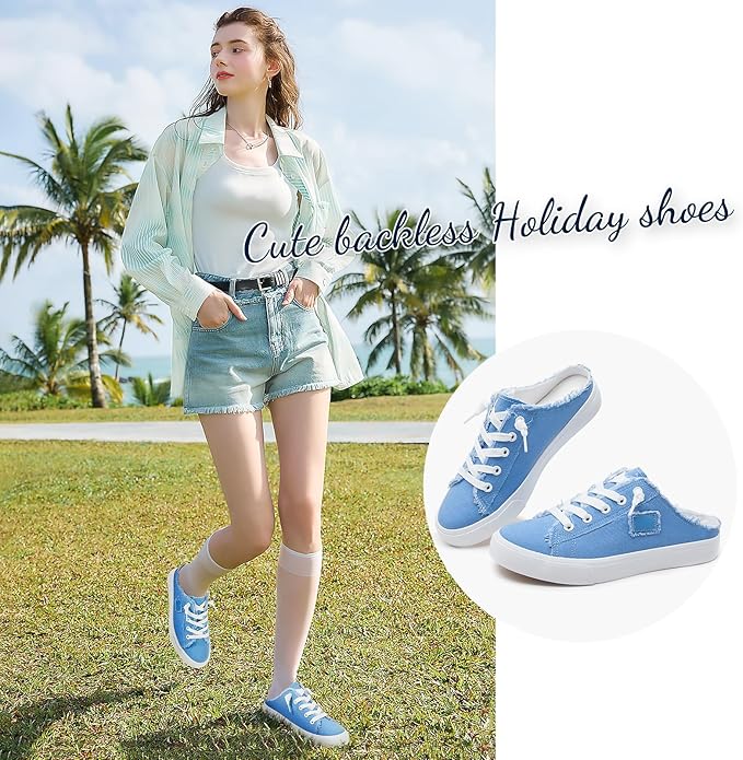 Denim Blue Canvas Slip-On DI59 - Image 2