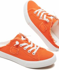 Orange Summer Canvas Slip-On DI58