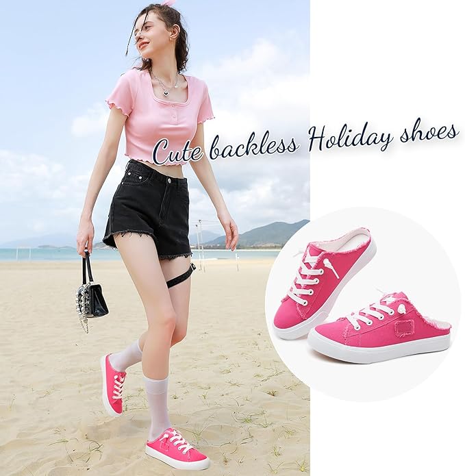 Rose Red Canvas Slip-On DI55 - Image 2