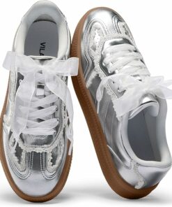 Sliver Lace Detail Fashion Sneakers DI98