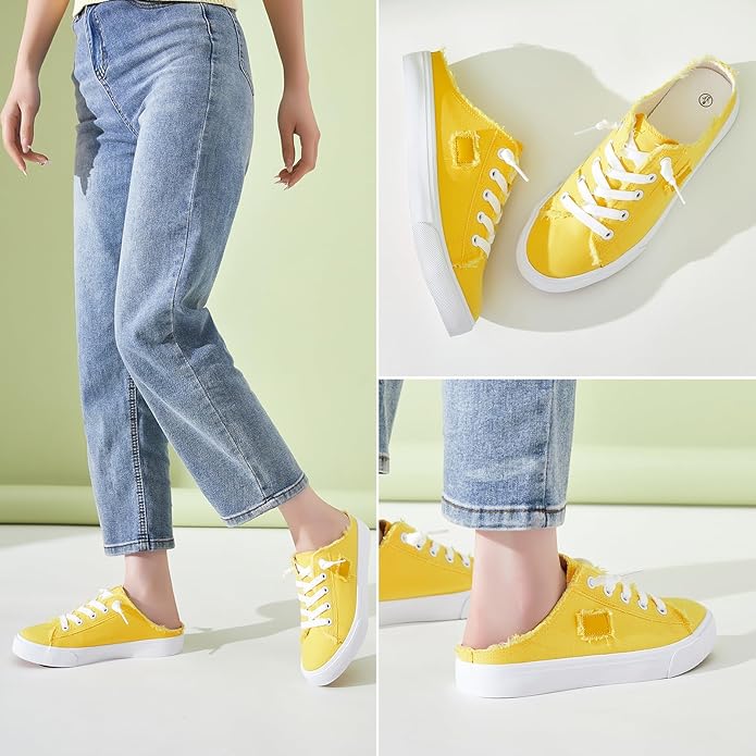 Yellow Summer Canvas Slip-On DI56 - Image 2