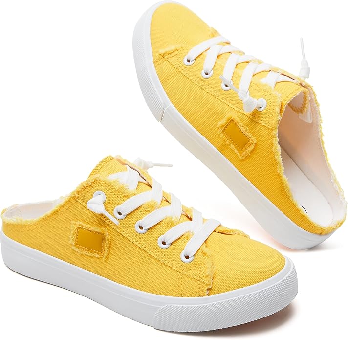 Yellow Summer Canvas Slip-On DI56